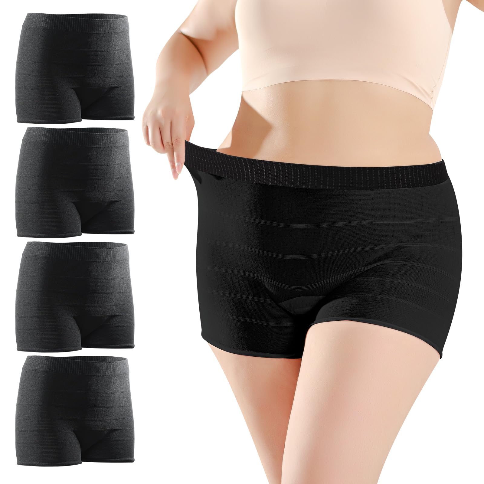 CARER Healthcare Incontinence Pregnancy 4 PCS Mesh Underwear Postpartum Must Have Hospital Provide High Waist Breathable Mesh Panties Great for