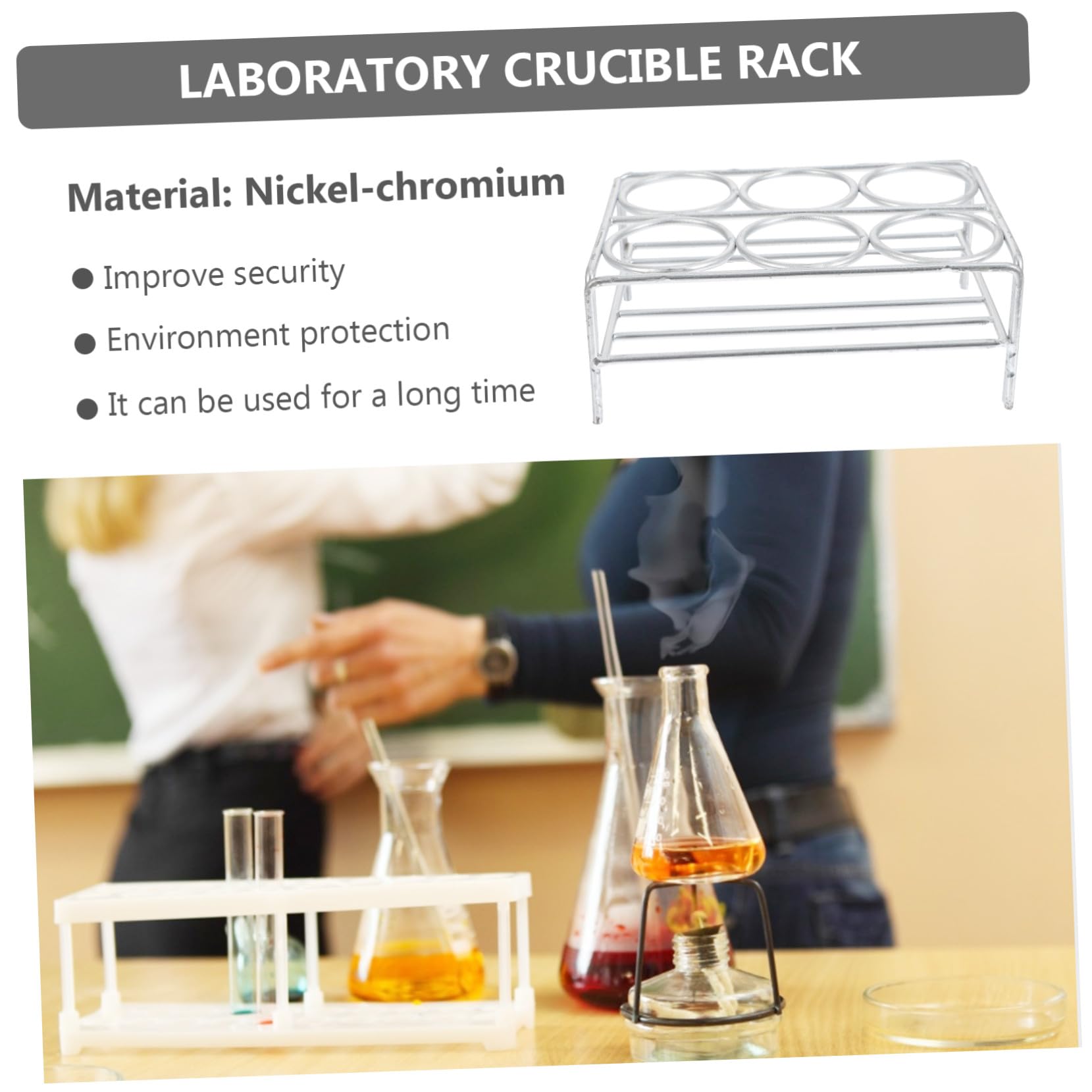 Hemobllo Support de Creusets de Laboratoire Fil Nickel-chrome Étagère Métallique ou Rack de Rangement Pratique pour Usage Scolaire et Technique