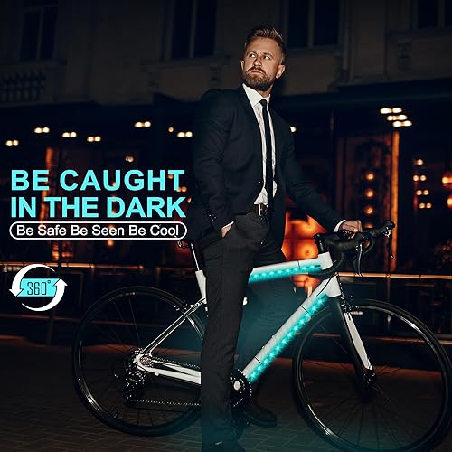 Miniatura 3 de 2-Pack Bike Lights for Night Riding, 47 Flashing Modes Colorful Smart Scooter Lights with Battery Box, Fun Safety & Style Electric Skateboard Lights