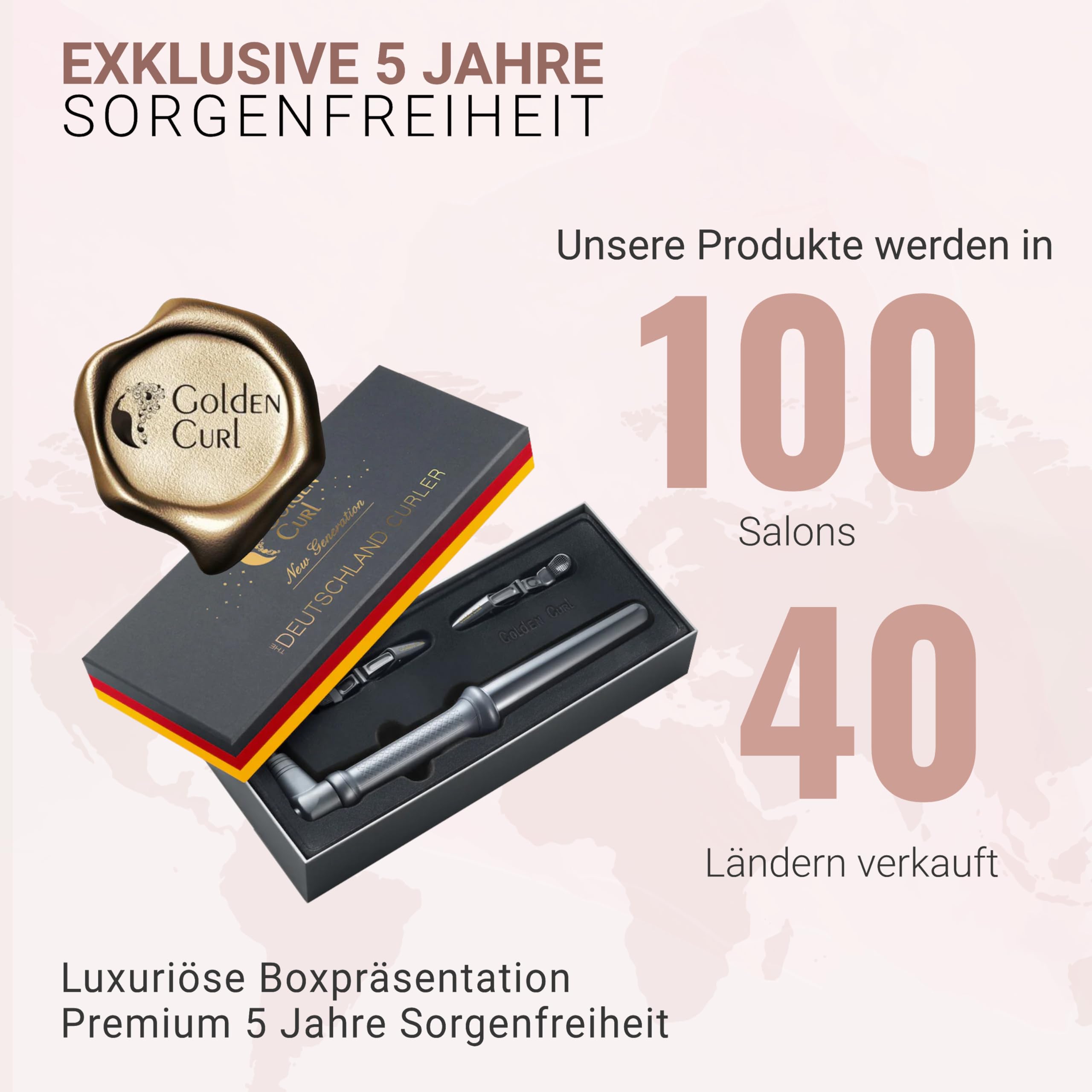 Lockenstab für Beach Waves, Müheloses Styling mit Salon-Ergebnis, Germany | traumhafte Profi-Lockeneisen, 5 Jahre Sorgenfreiheit, Curling Iron Locken Hair Curler für kurze & lange Haare (18mm-25mm)