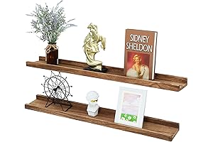PHOENANCEE Long Floating Shelves with Lip: Enhance Your Home Decor with Rustic Sophistication