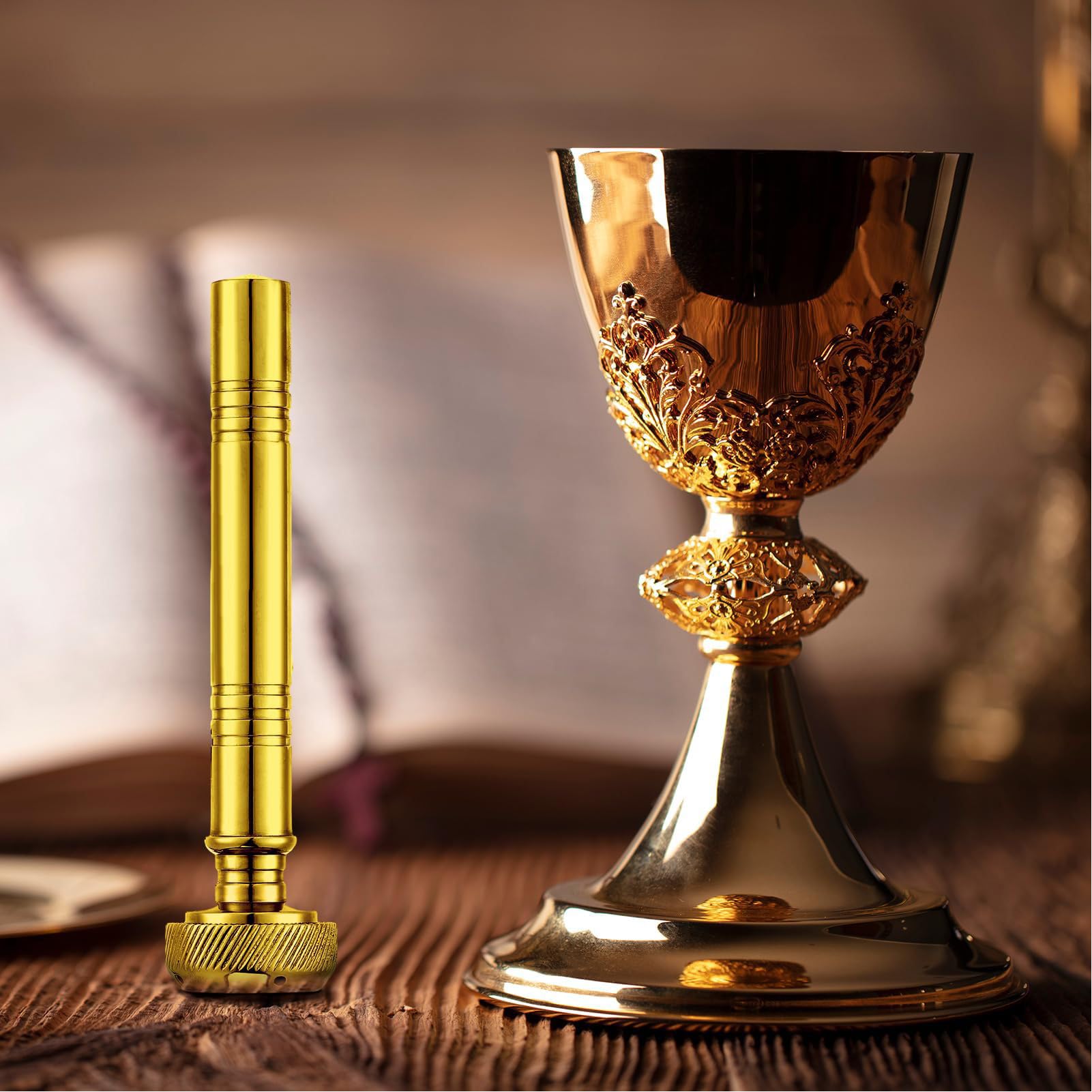 Contenedor de | Dispensador de con aspersor religioso portátil | Soporte para líquidos de 5 pulgadas Herramienta Aspergillum | Accesorio de bendición ideal para ceremonias de