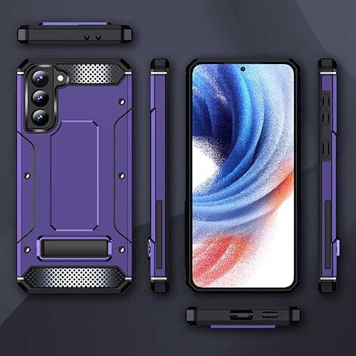 Miniatura 9 de KOBBRAN Funda Galaxy S21 Plus para Samsung Galaxy S21 Plus, funda de grado militar, a prueba de golpes, con soporte de metal y soporte, funda