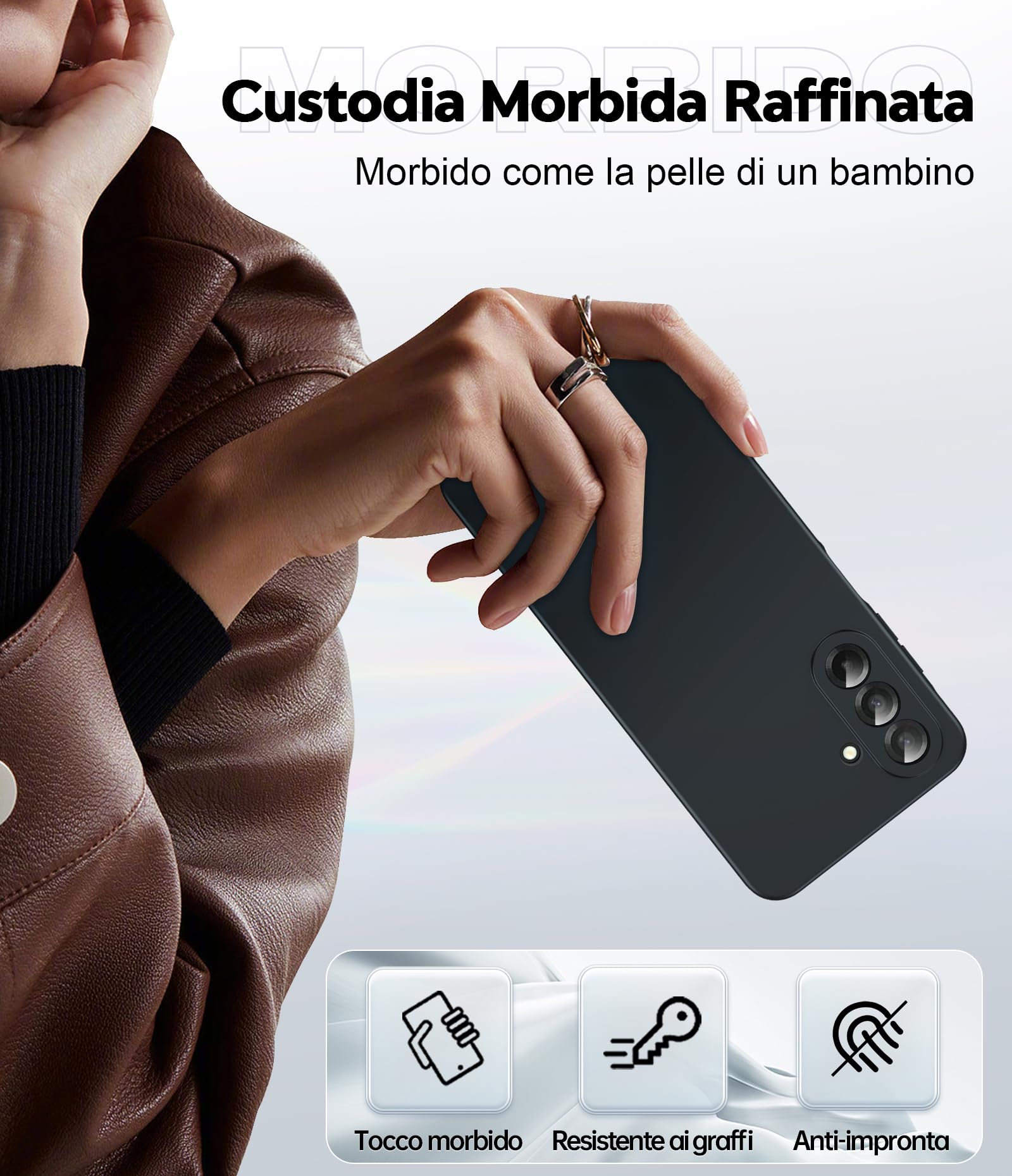 LeYi Cover per Samsung A26 5G con 2 Pezzi Vetro Temperato, Custodia Morbida Silicone Liquida TPU Protettivo Ultra Slim Antiurto, Case con Protezione Fotocamera per Samsung Galaxy A 26