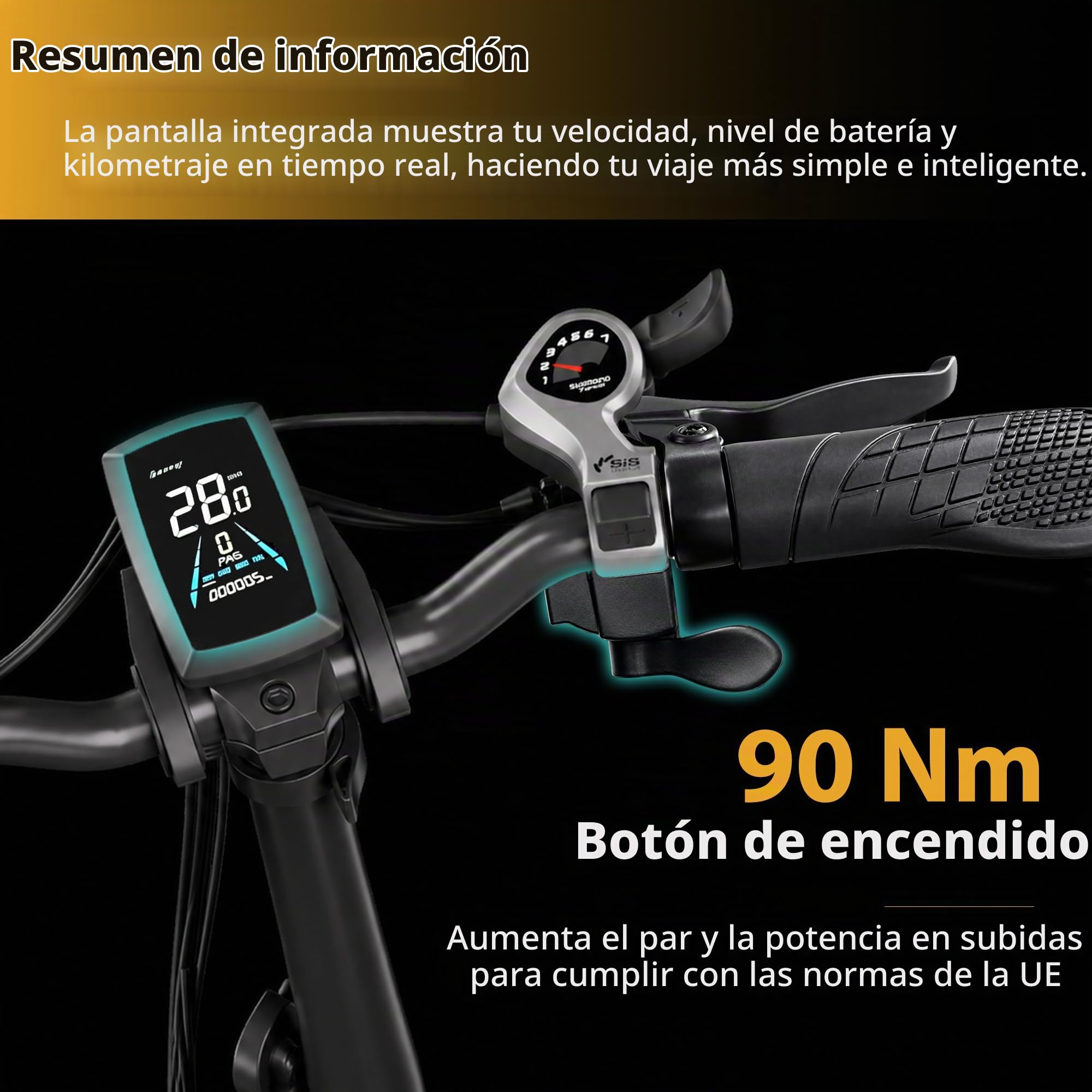 Bicicleta eléctrica plegable para adultos X7 90NM, equipada con una batería extraíble certificada por UL, cuadro de aluminio ligero, neumáticos anchos de 20″ × 4,0″ y sistema de frenos hidráulicos