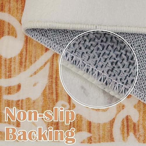 Miniatura 6 de jinchan - Alfombra larga de 2 x 6 pies lavable, antideslizante, delgada con diseño de medallóncelosía marroquífloral para cocina, pasillo,