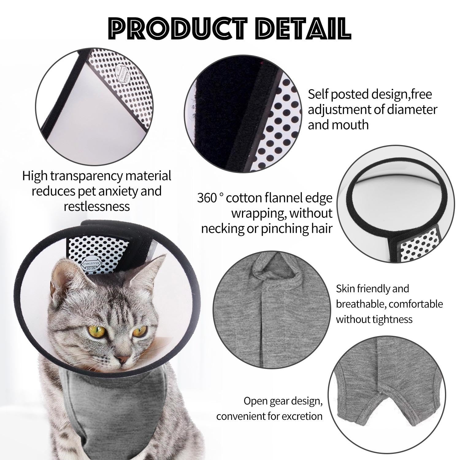 EOWVISN 1 Cat Costume And 1 Protective Cover, Cotton Pet Clothing, Pet Neutering Clothing, Pet Supplies, Anti-Bite Pet Protector - Image 3