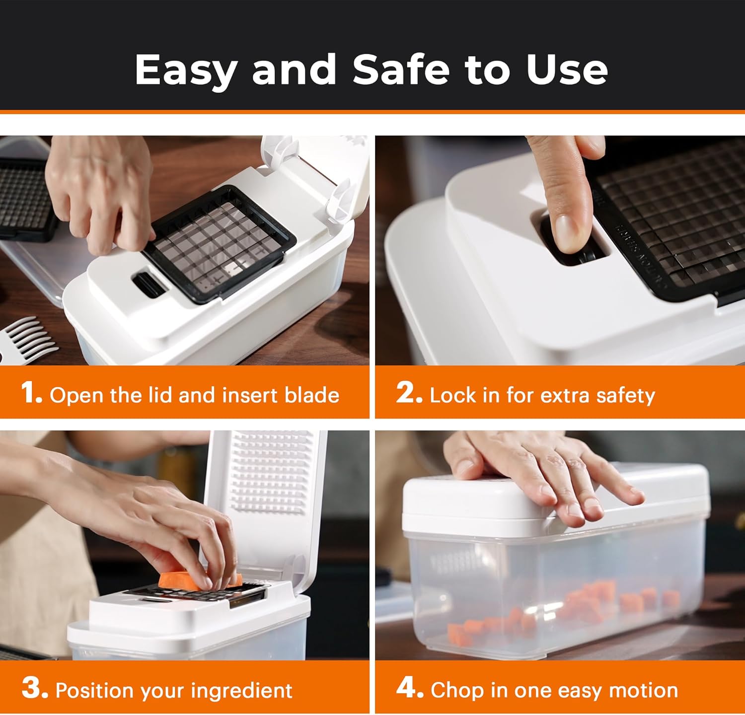 Pro Food Chopper | Premium 9 in 1 Vegetable Chopper with 7 Interchangeable Blades: Chopper, Slicer, Grater | BPA-Free Chopping Tool for Easy Meal Prep