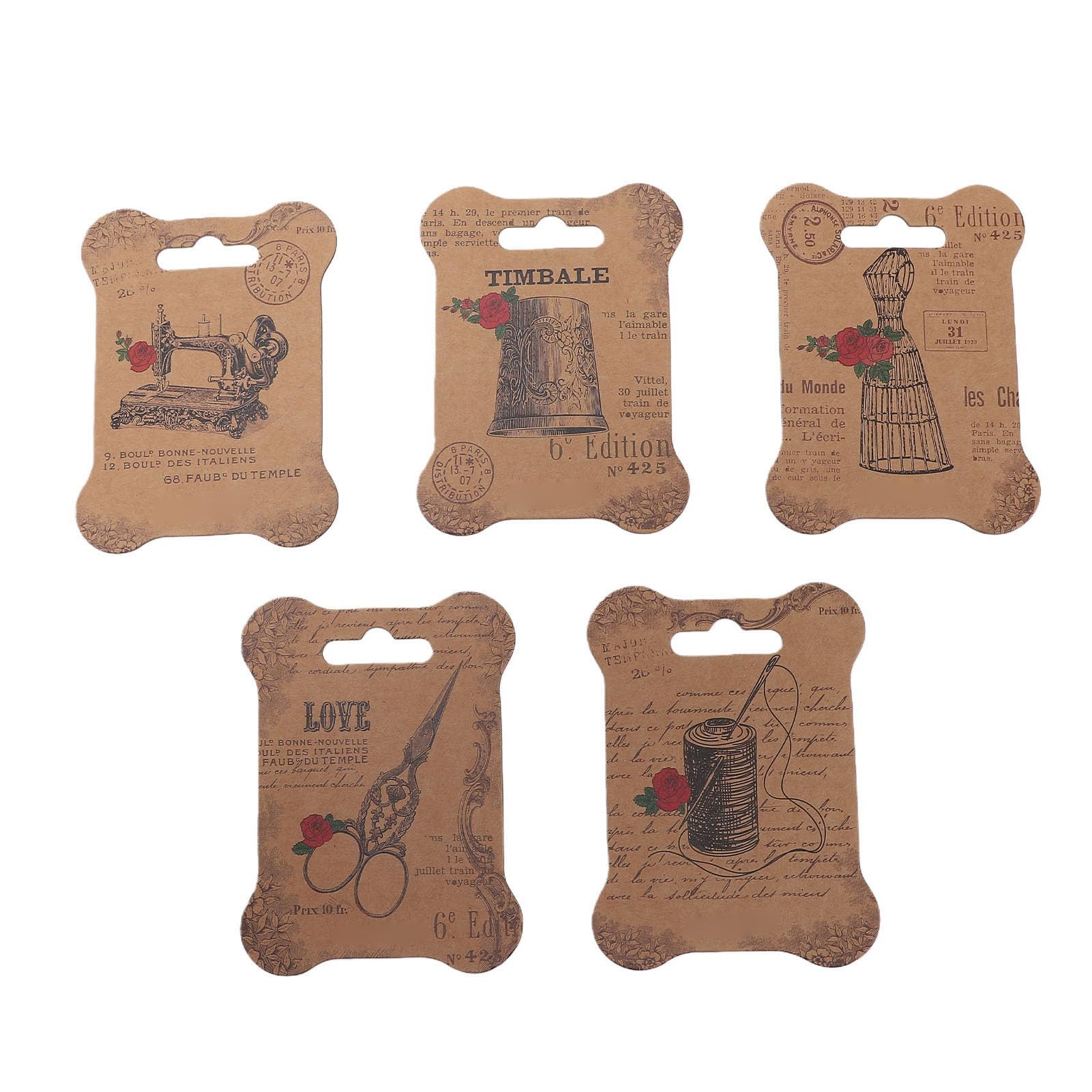 Bonbela Kit de Bordado de Tijeras Vintage, Tijeras de Costura Antiguas con Hojas de Acero Inoxidable, Dedales, Agujas, Punzón para Coser, Manualidades, Tejer