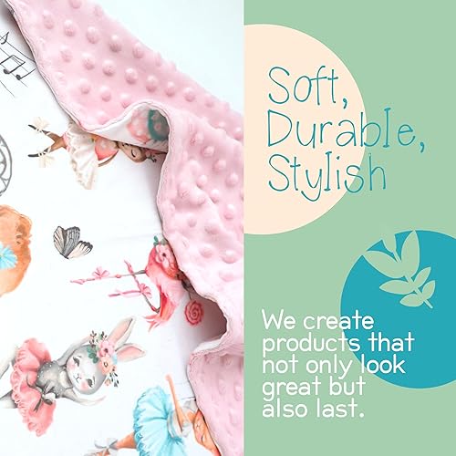 Miniatura 6 de Manta de felpa suave y ligera de primera calidad para bebé recién nacido de 30 x 40 pulgadas - Manta suave para niños y niñas - (Ballerinas) Unisex