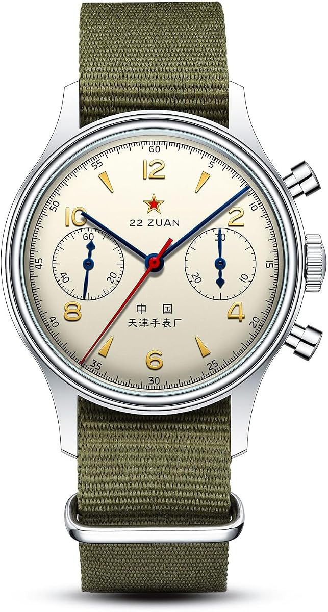 Men's Mechanical Wristwatch, Seagull 1963 Aviation Chronograph Pilot Mechanical Watch, Manual Winding, GD 1963 International Edition, ST1901