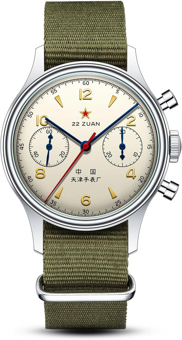 1963 International Edition,ST1901 Movement,Men's Mechanical Wrist Watches,Aviation Chronograph Pilot Watch,37.4mm,Manual Winding