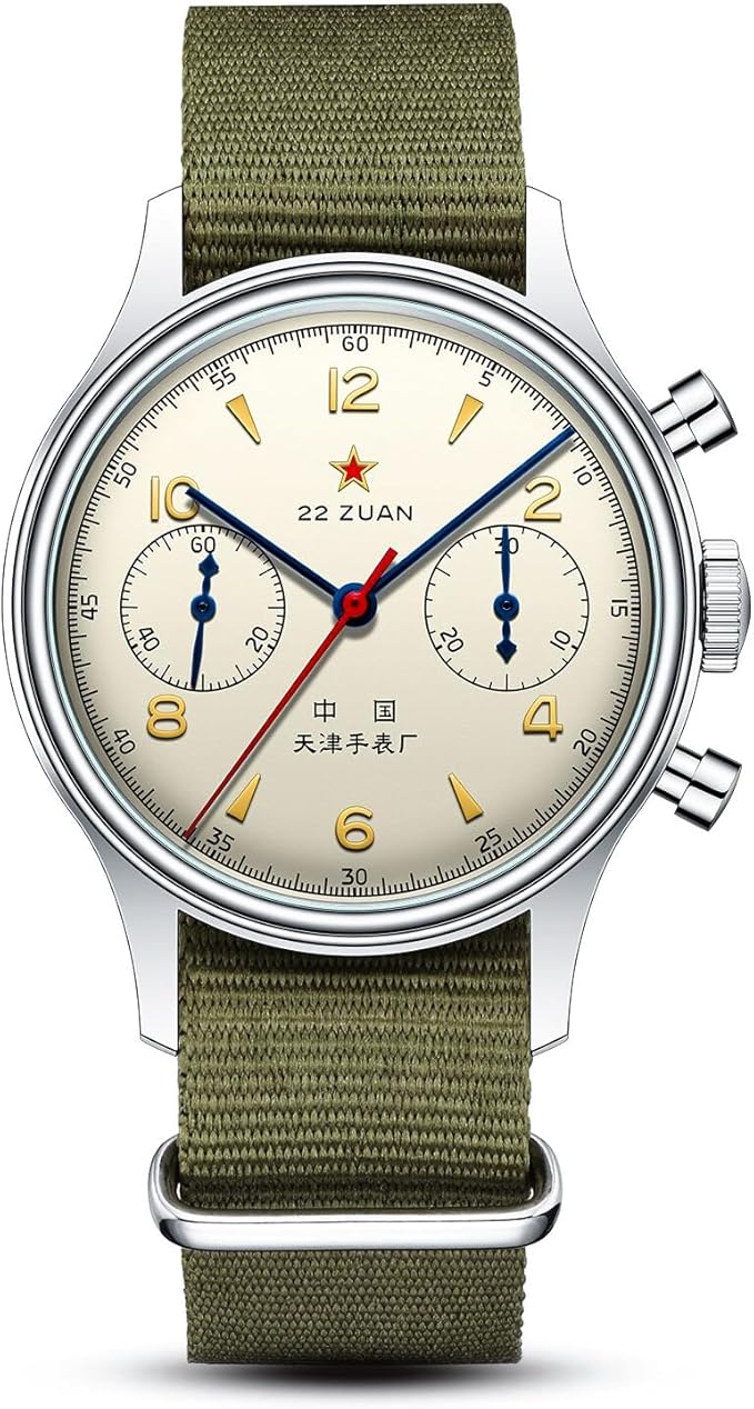 Orologio da polso Vintage Meccanico Carica a Mano Bianco ST96 Aviatore