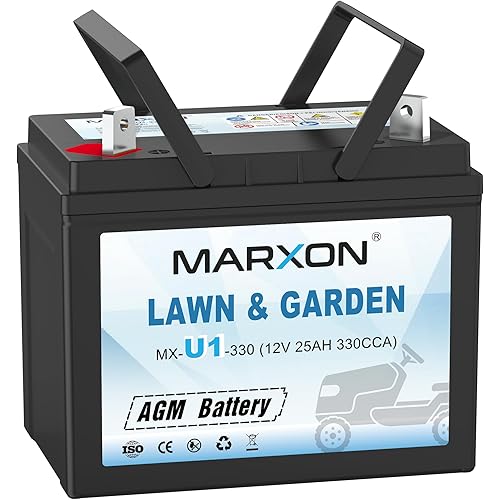 MARXON U1 12v 330CCA Riding Lawn Mower Battery, Garden Tractors Battery Maintenance Free AGM Batteries Compatible with Troy-Bilt John Deere Toro Cub Cadet Craftsman Ariens Poulan Pro Massey Ferguson