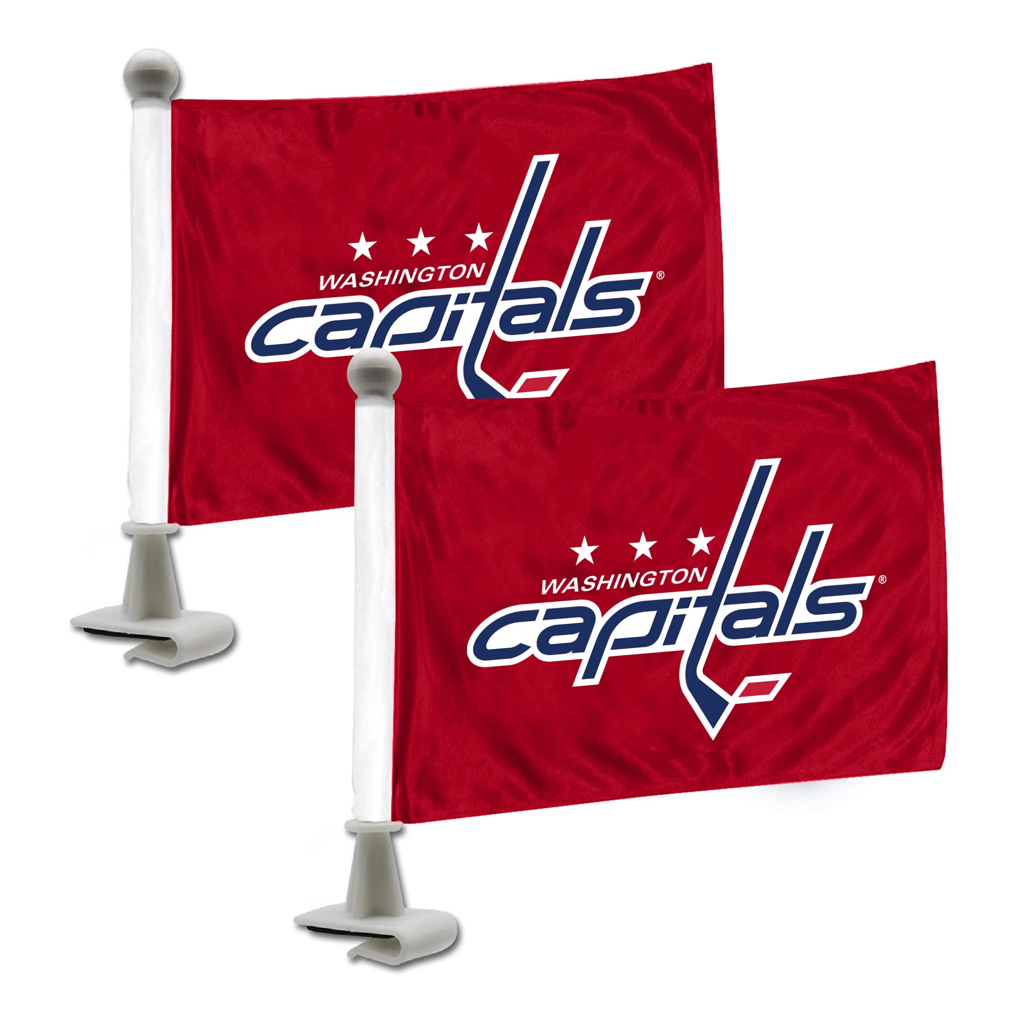 FANMATS 63327 Washington Capitals Ambassador Car Flags - 2 Pack Mini Auto Flags, 4in X 6in