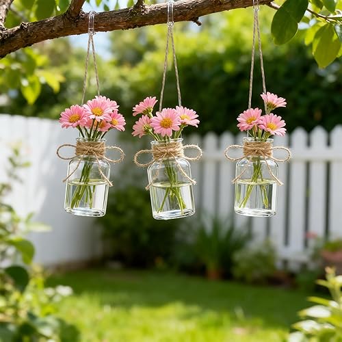 Miniatura 6 de Paquete de 16 jarrones de vidrio vintage para flores, jarrón pequeño transparente vintage para centros de mesa, jarrones de flores de granja, mini