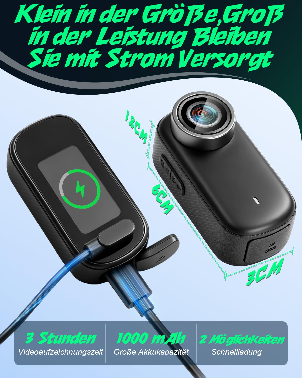 Action Cam 4K, WiFi Mini Bodycam Körperkamera 32GB, 150° Weitwinkel Video Sportkamera, 150° Action Kamera Fahrrad Motorrad Helmkamera, Wasserdicht Actionkamera mit Display für Vlog Outdoor Sportarten