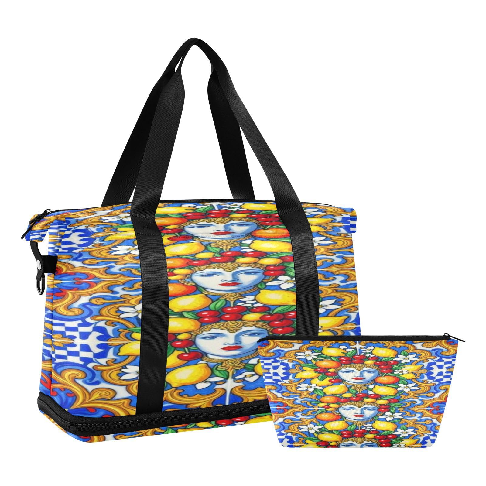 Bolsa de fin de semana unisex para deporte y gimnasio, set de 2 piezas con correa ajustable 8