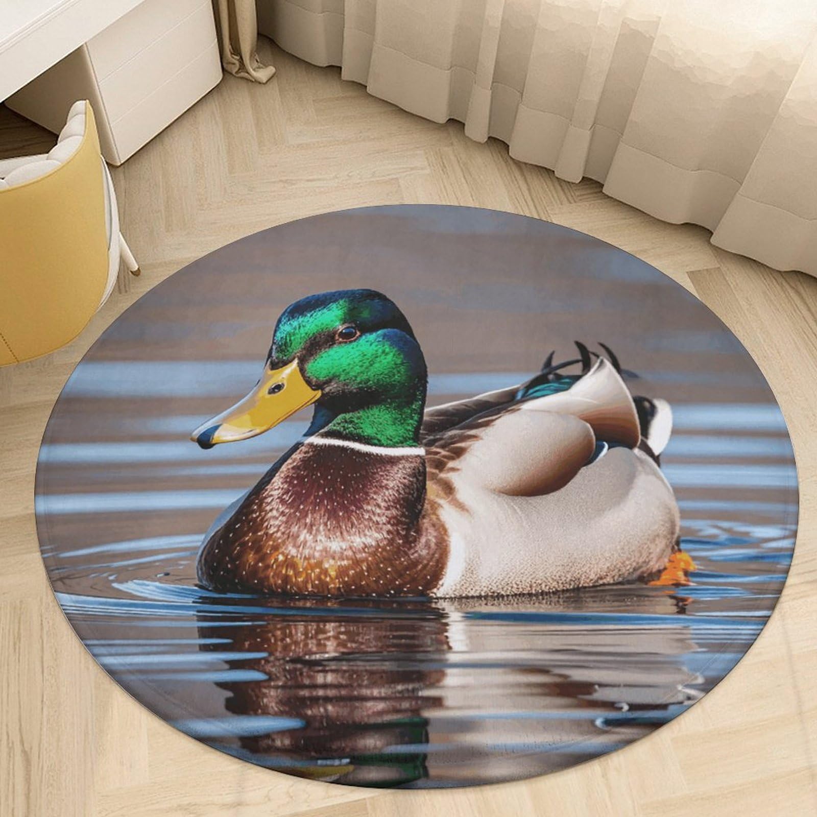 Amazon.com: Mallard Duck Area Rug Washable Round Rugs Non-Slip