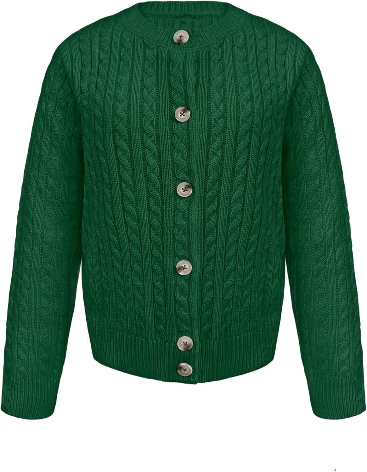 Girls Cable Knit Sweater Cardigans Kids School Uniform Long Sleeve Button Down Fall Jackets for Girl 5-14 Years - Image 5