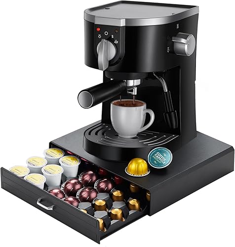 FICARTS Cajón de 30 cápsulas K con capacidad para 30 cápsulas, diseño de un cajón para cápsulas Nespresso, soporte para cápsulas de café compatible