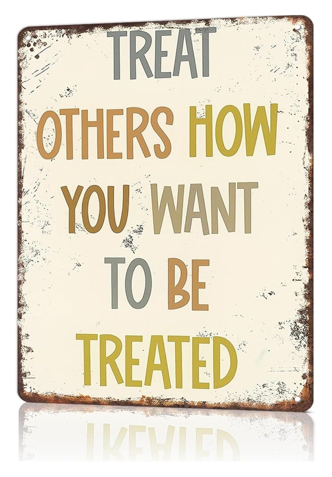 IDGTTLDF Sarcastic Golden Rule Tin Plate Novelty Wall Decor for Garage Workshop Man Cave 8 X 12 in