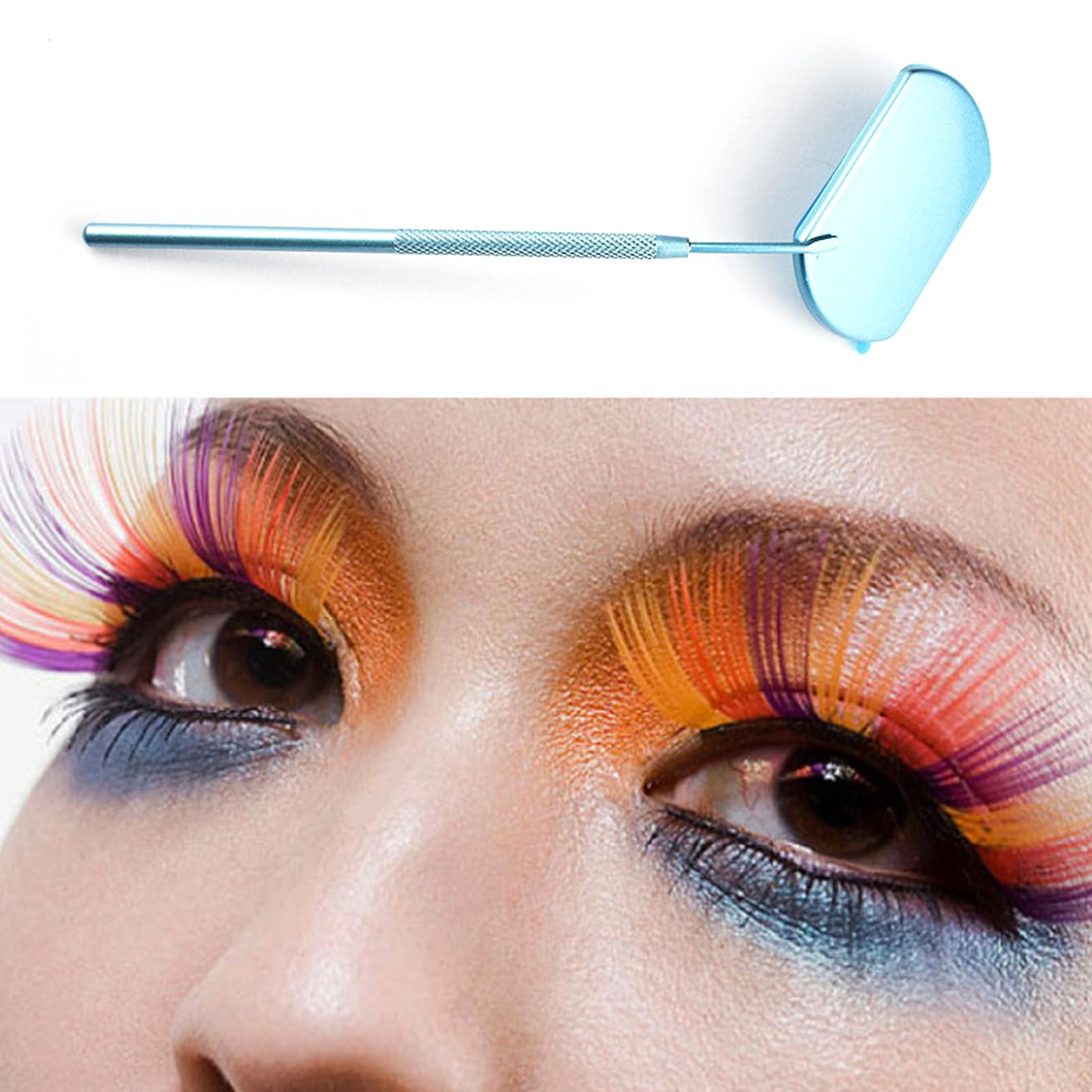 Eyelash Mirrored Stainless Steel Glass Lens Eyelash Inspection Mirrored For Eyelash Grafting Makeup Eyelash Mirrored