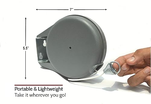 Miniatura 7 de Tendedero retráctil  Línea de lavado portátil resistente para interiores y exteriores  Línea de ropa retráctil de PVC de 40 pies con montaje en