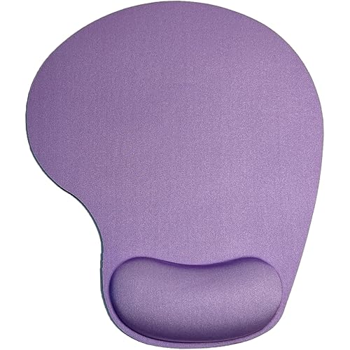 Mouse Pad with Wrist Support, Ergonomic Mouse Pads with Memory Foam Wrist Rest, Easy Typing Pain Relief, Comfortable Home Office Computer Wrist Support Pads for Working Studying Gaming, Purple