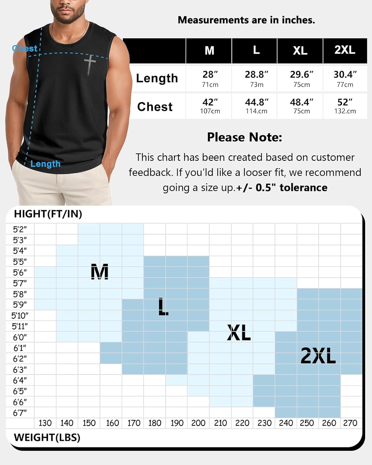 Flafens Tank Tops Men - Sleeveless Shirts for Men Graphic Cotton Mens Tank Tops Summer Fashion Casual Loose Fit Tanktop - Image 2