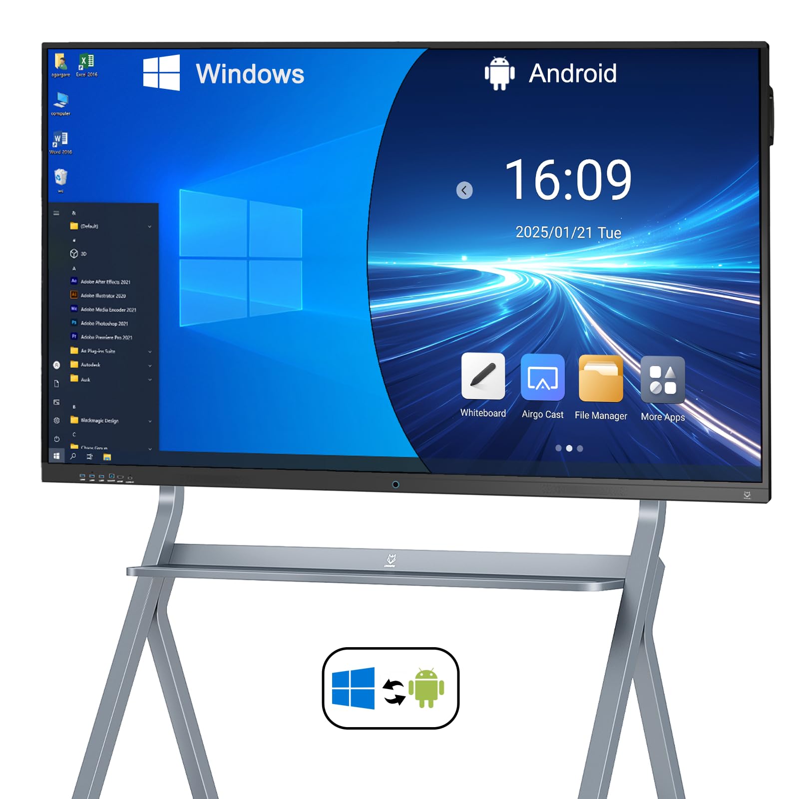 ApoloSign Monitor Portatile da 32 Pollici, con Schermo Smart Rotabile
