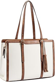 BOSTANTEN Laptop Tote Bag for Women Work Bag Professional 15.6 inch Leather Briefcase Business Office Purse Shoulder Bags Global Recycled Standard Global Recycled Standard Global Recycled Standard