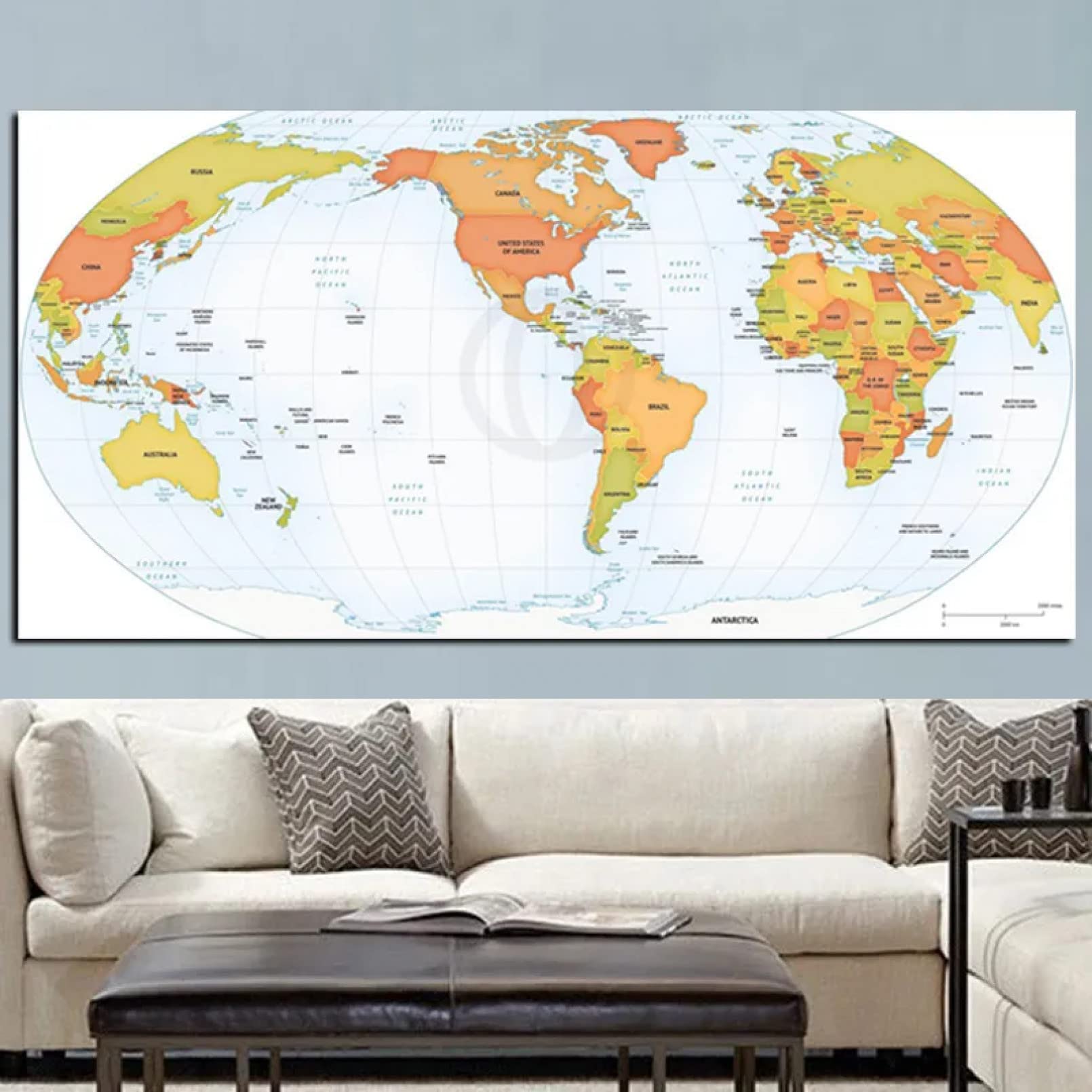 Globus Weltkarte Leinwand Malerei Poster Druck Kunst Wand Bild für Büro Besprechungsraum Schule Dekor