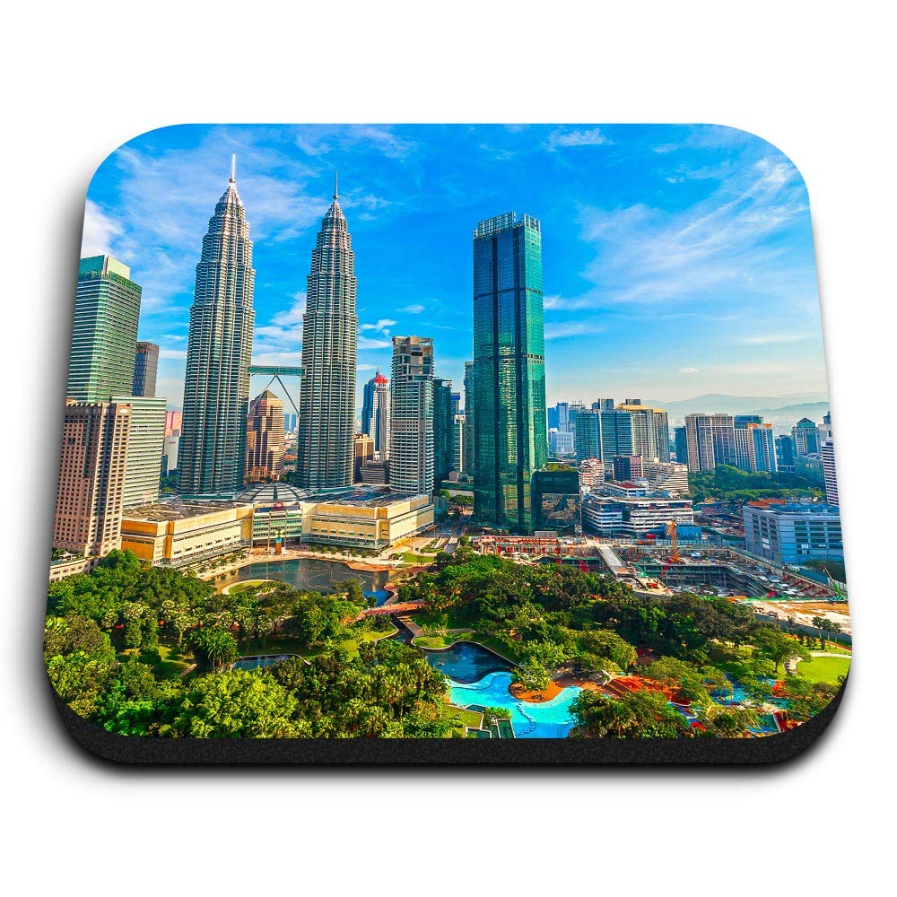 Destination Vinyl Ltd Multicolor 1 X Square Mdf Fridge Magnet - Kuala Lumpur City Malaysia 12583