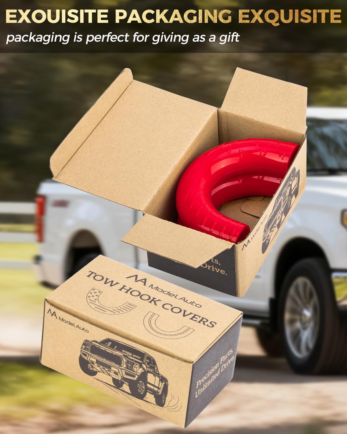 Tow Hook Covers for Ford F150, Red | Compatible with Ford F150 2004-2025, Compatible with Ford Bronco 2021-2024, Compatible with Toyota Tundra 2017-2021