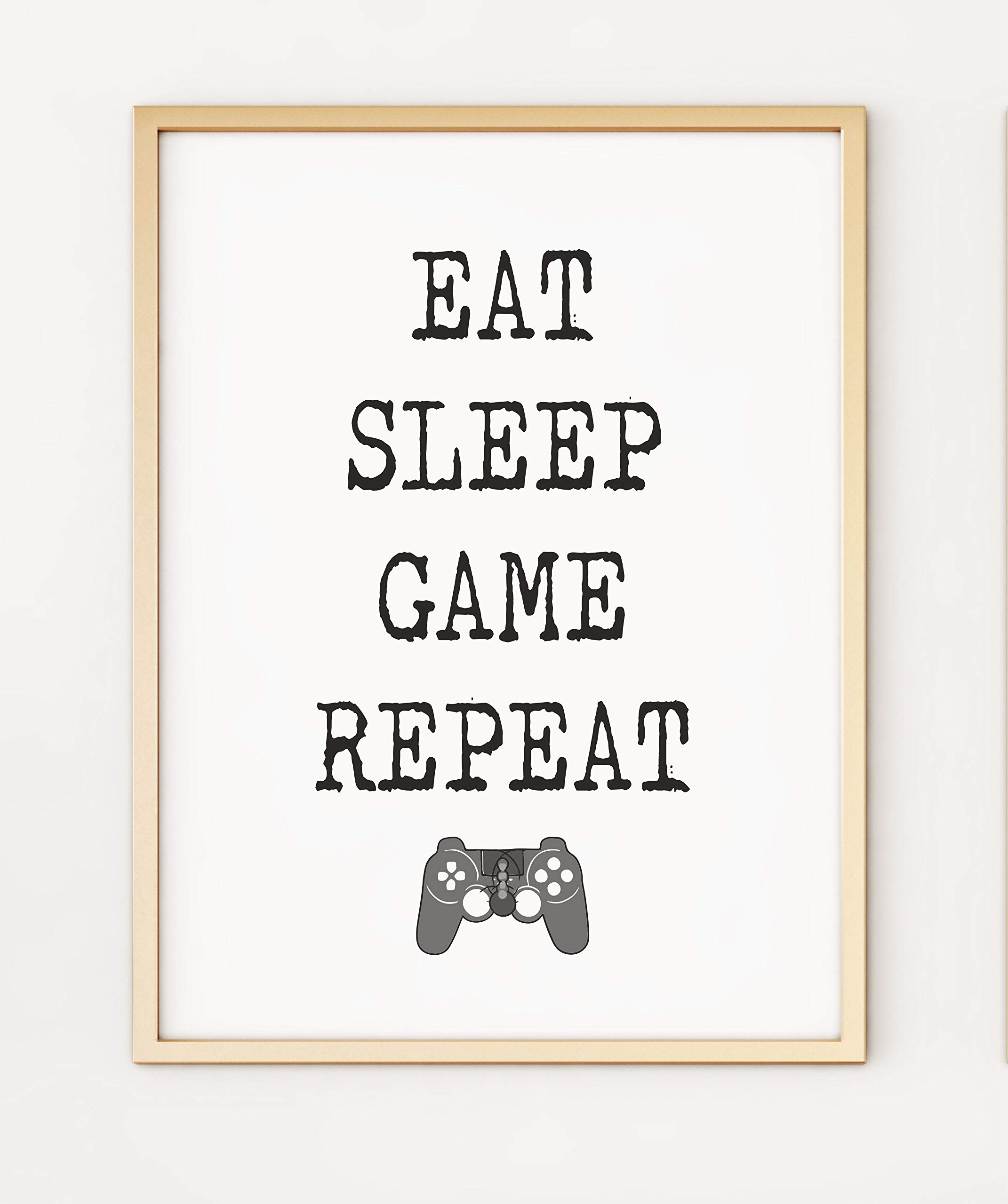 Eat Sleep Game Repeat Boys Girls Playroom A4 Print Poster PO443