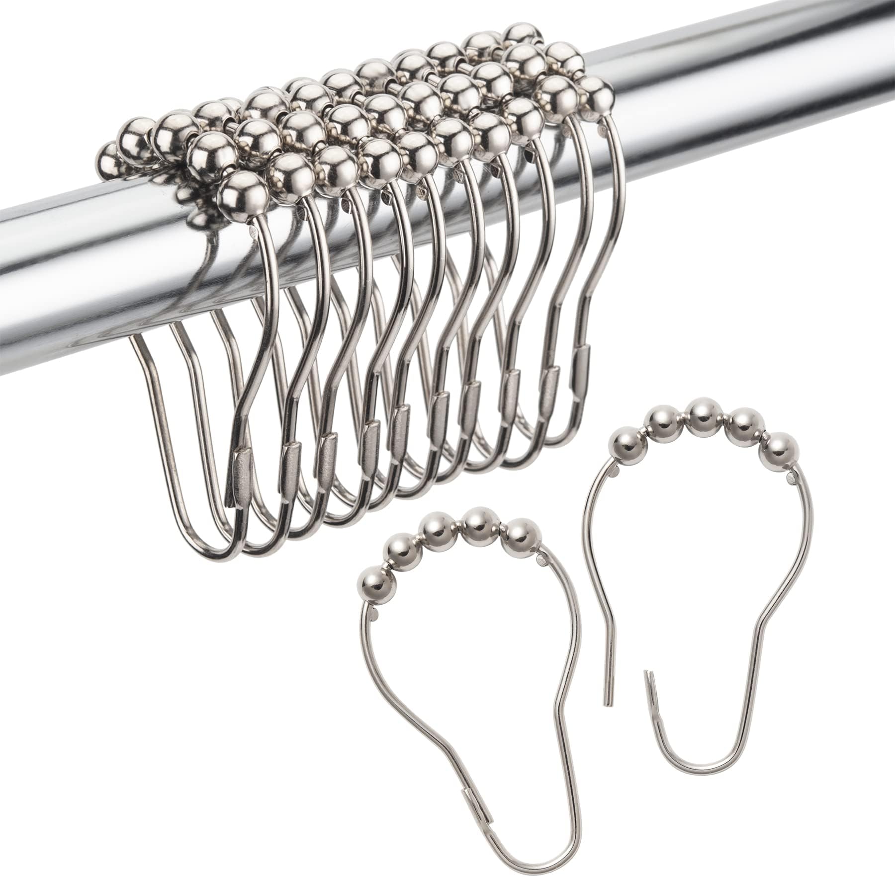 Amazon.com: Shower Curtain Liner and Hooks Set- Amazer 12PCS Rust Proof ...