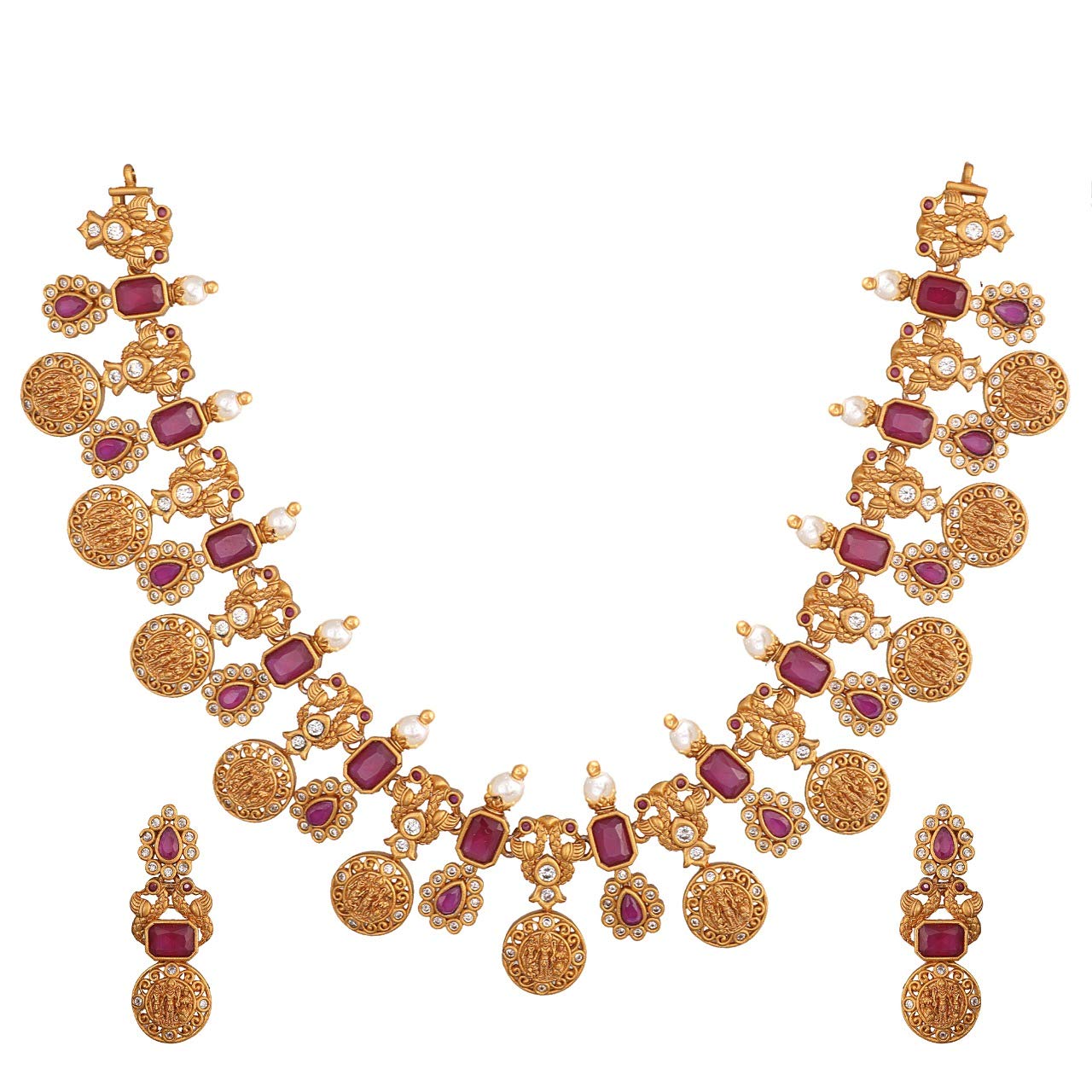 TARINIKA Antique Gold Plated Rhea Short Necklace Set with Ram Seetha Coin Design - Jewelry Set for Women Perfect for Ethnic occasions | Traditional Jewellery For Women | 1 Year Warranty* (B08MS6RHJB) Amazon Price History, Amazon Price Tracker