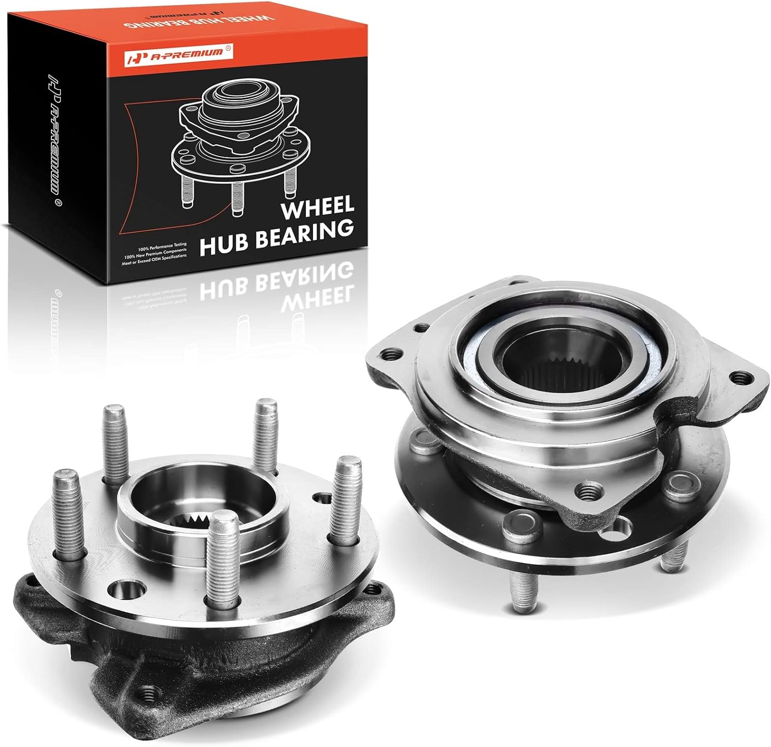 A-Premium 2 x Front Wheel Bearing and Hub Assembly with 5-Lug Compatible with Buick & Chevrolet & Pontiac & Oldsmobile - 1988-2001 - Regal Lumina Monte Carlo Grand Prix Cutlass Supreme