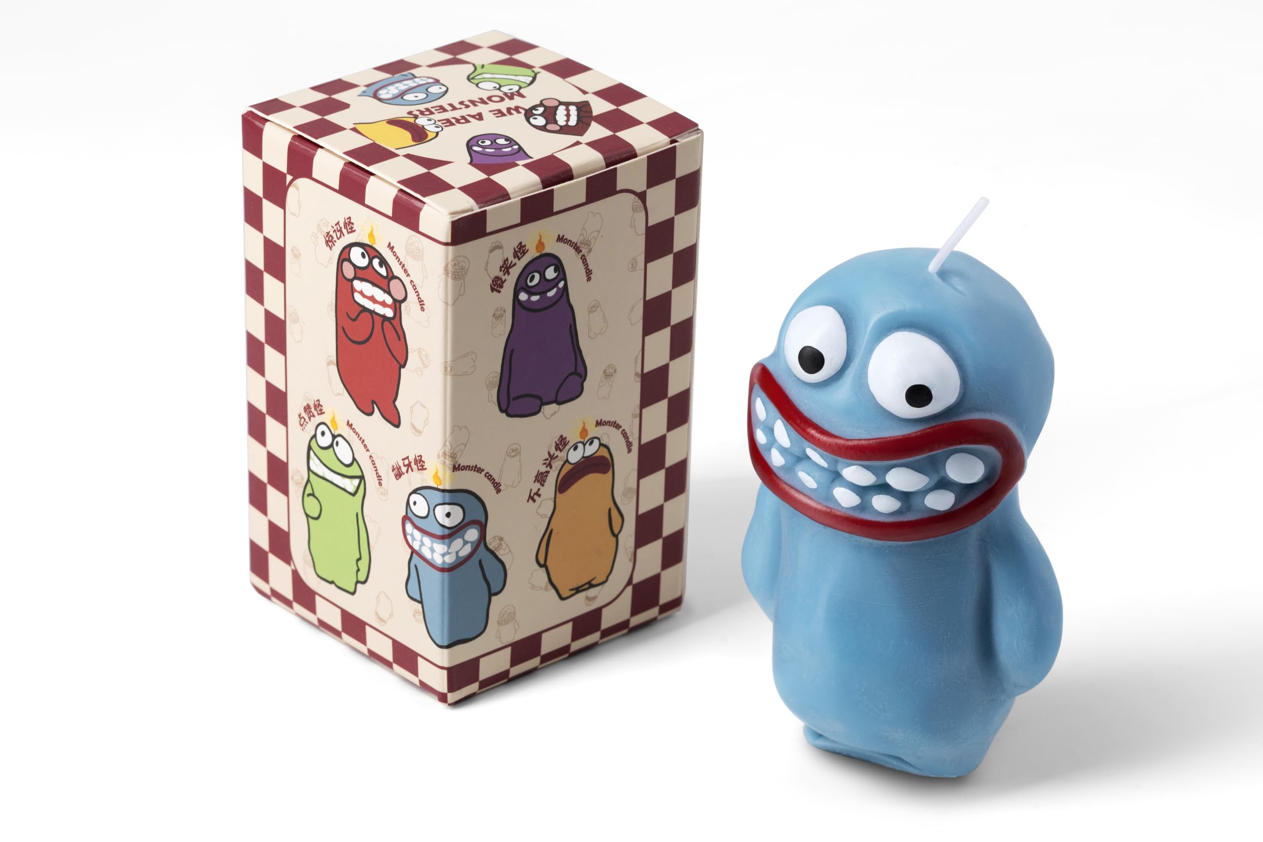 Cute Funny Clay Creature Candle with Natural Scents (Blue Wind Chimes), Novelty Home Decor Gifts for Holidays, Birthdays, Party Favors, Natural Soy Wax, Relaxation and Mood Enhancement