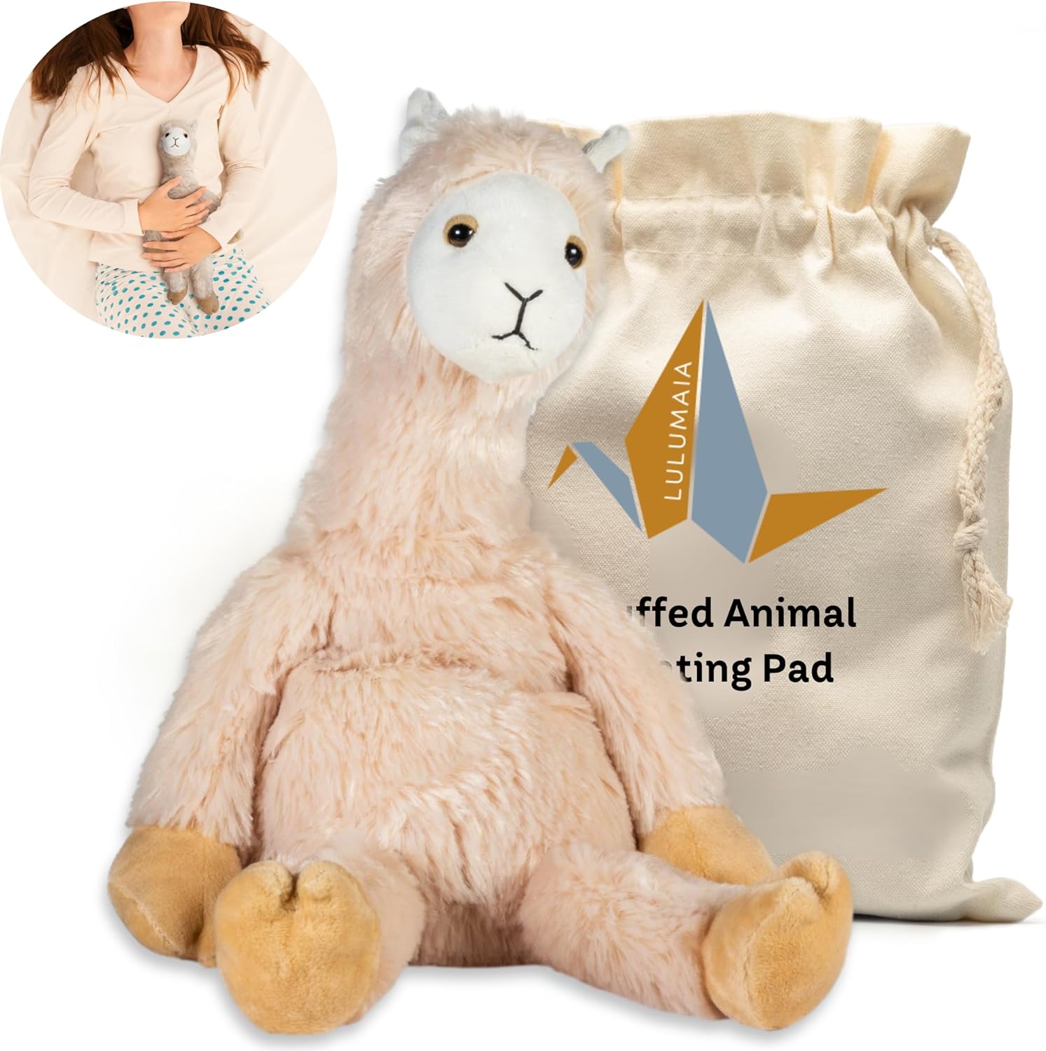 Lulumaia Llama Heating Pad for Cramps Microwavable Heating Pad for Menstrual Cramps in Llama