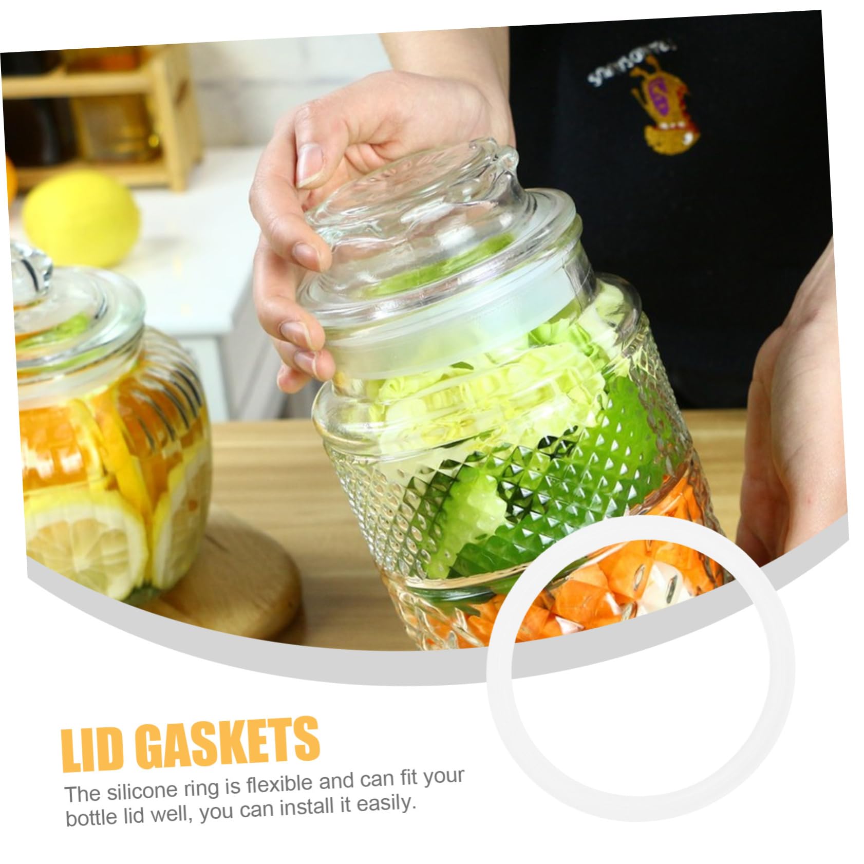 Joint Bocaux Fixations Métalliques IMIKEYA 10 Pièces - Joints Étanches Acier Inox Pour Bocaux Mason Accessoires Conservation Alimentaire