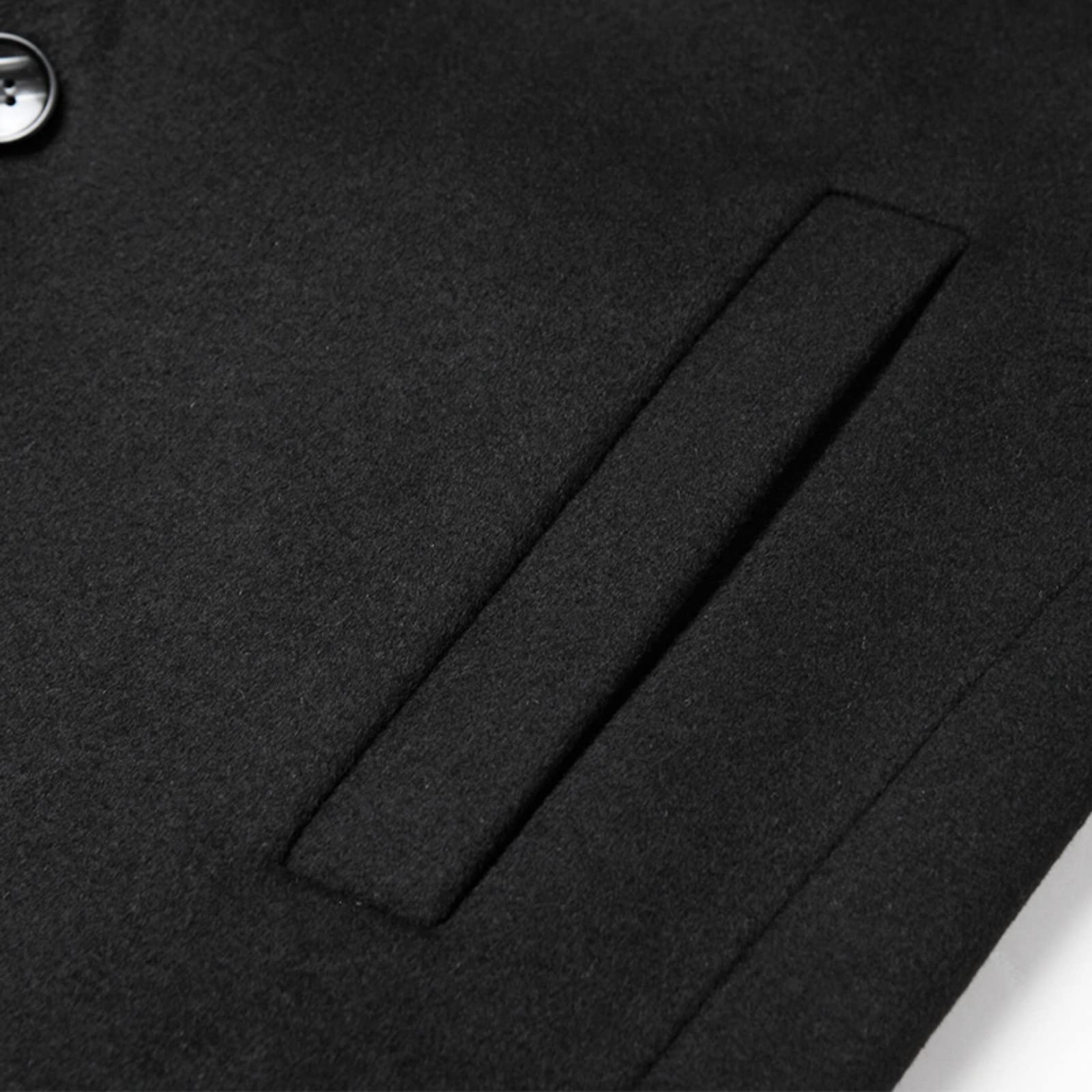 MaNMaNing Cappotto uomo invernale casual medio lungo in lana con risvolti lisci e spesso elegante e caldo ideale per lavoro e occasioni informali con finiture curate