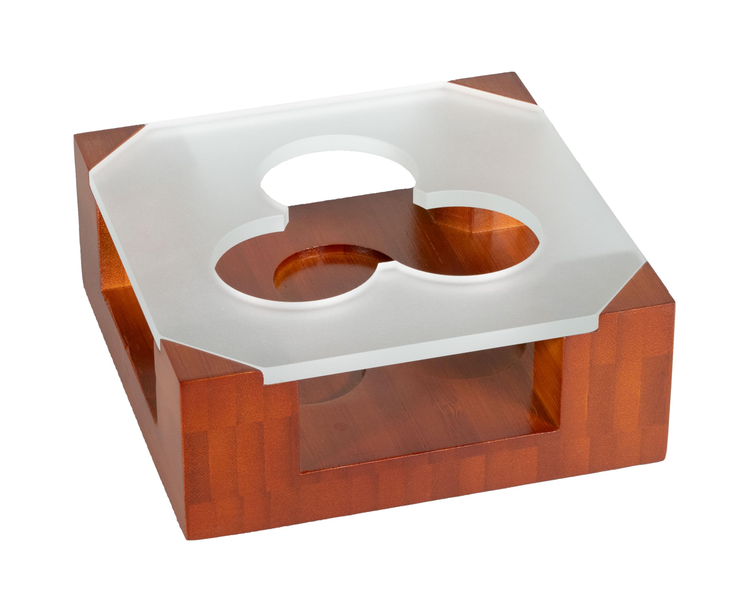 Stövchen aus Holz für Teekannen, 3 Teelichter, 2 Teelichter oder 1 Teelicht, Teewärmer, Rechaud für Teekanne