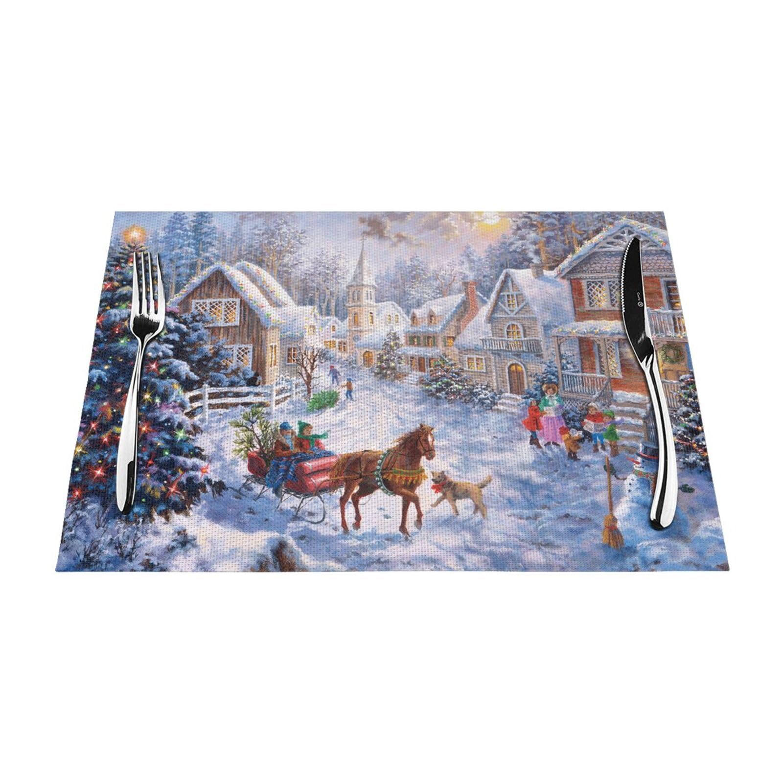 Set de table Merry Christmas lot de 4 pour une décoration de table festive