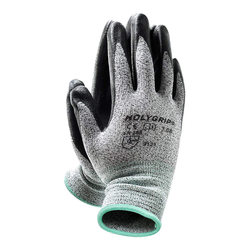 Coated Work Gloves with Seamless Knit Nylon Shell, Non-Slip Safety Work Gloves Gardening Gloves with Durable Power Grip, Stretch Fit, Screen Touch - Large (1 Pairs)