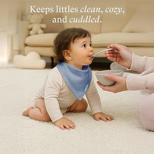 Vista 6 de PurComfy Baberos supersuaves, baberos de bambú de primera calidad para bebés niños y niñas, baberos ajustables a presión, paquete de 6 Gema Arco