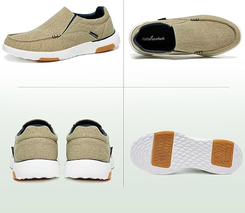 Miniatura 6 de OrthoComfoot Zapatos ortopédicos cómodos sin cordones para hombre con soporte de arco, mocasines ortopédicos para fascitis plantar, zapatos de lona