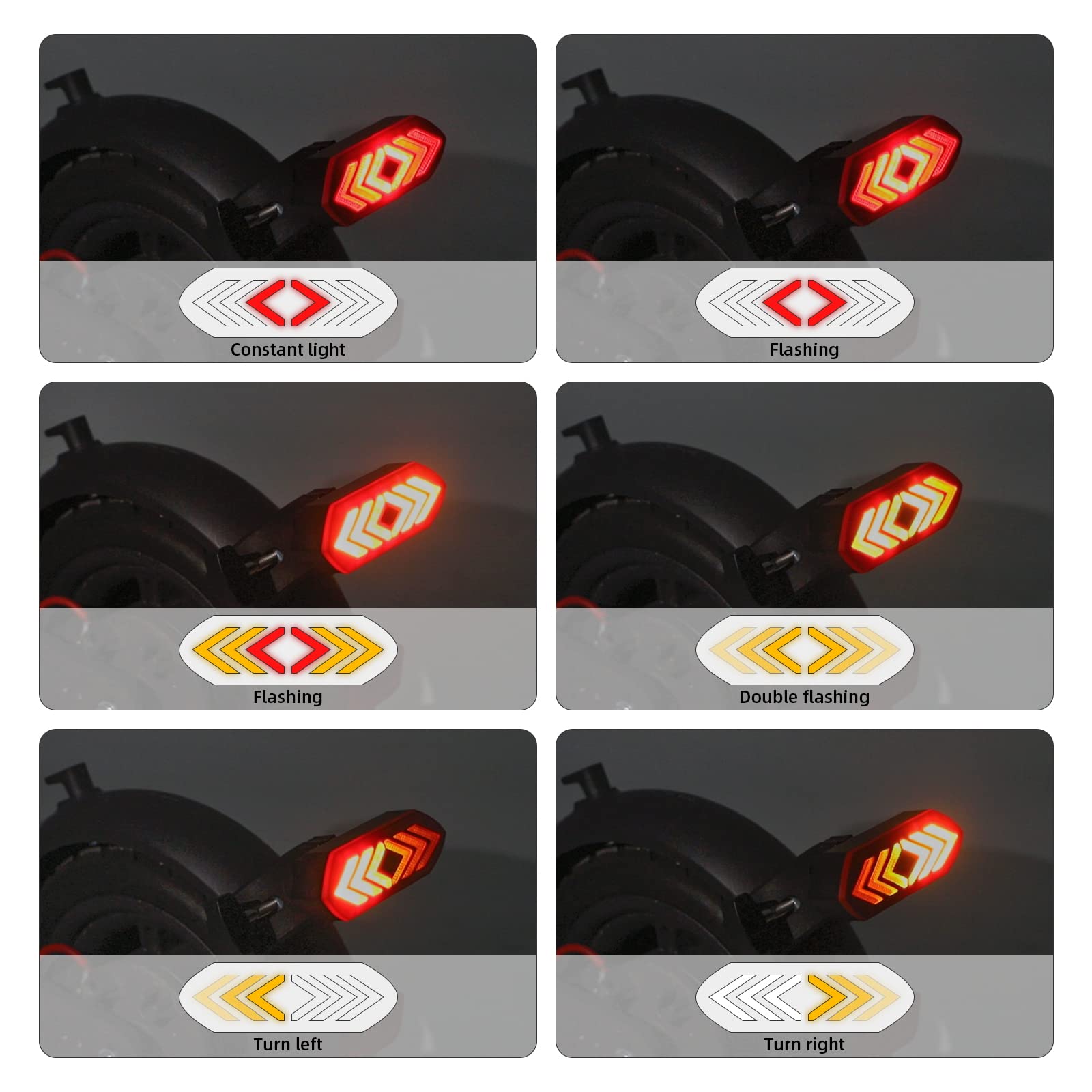 Clignotants Télécommandés Pour Trottinette électrique - Rechargeables USB, étanches IPX7 - 4 Modes (gauche, Droite, Clignotant, Fixe) - Compatible Xiaomi, Ninebot