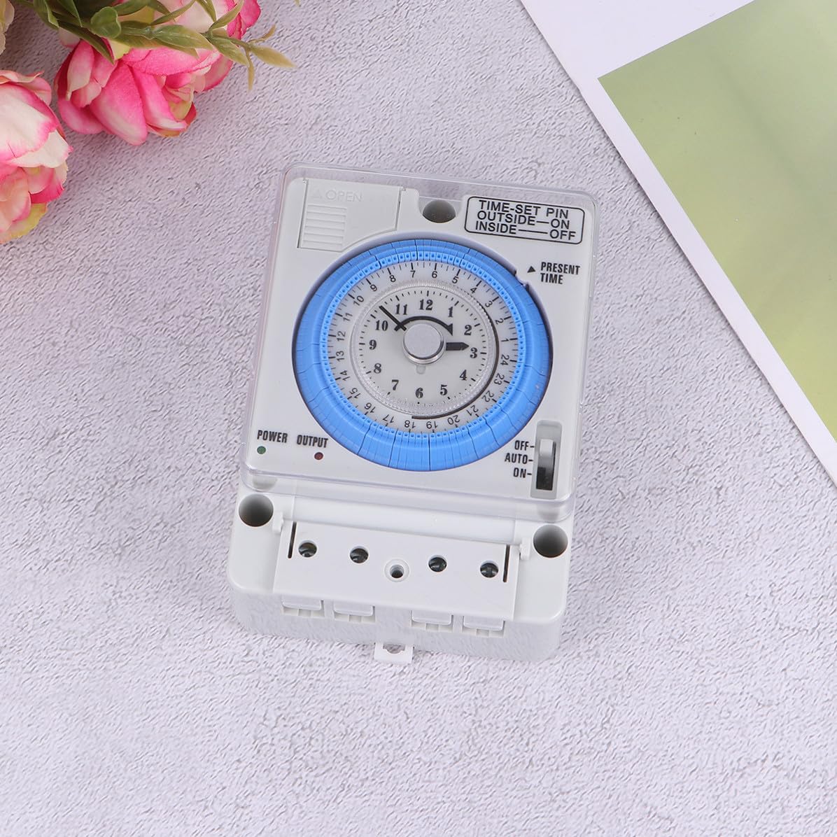 Garneck Mechanische Zeitschaltuhr 12 V mit Präzisem Mechanischem Timer Energiesparend und Leicht zu Reinigen für Küche und Zuhause im Einfachen Design Auspc